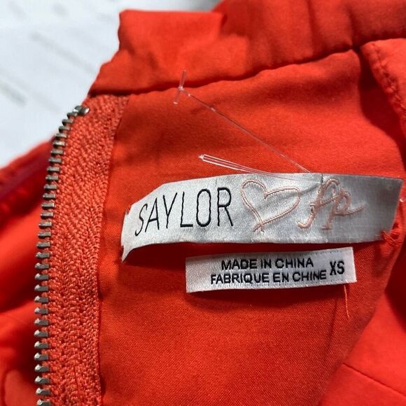 Saylor x Free People Erin Red Lace Strapless Knee Length Pretty  Dress Coral Red - Picture 13 of 15